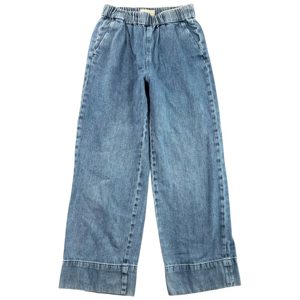 Everlane The Easy Jean Size 6 Light Wash Organic Cotton Pull On Wide Leg Cropped